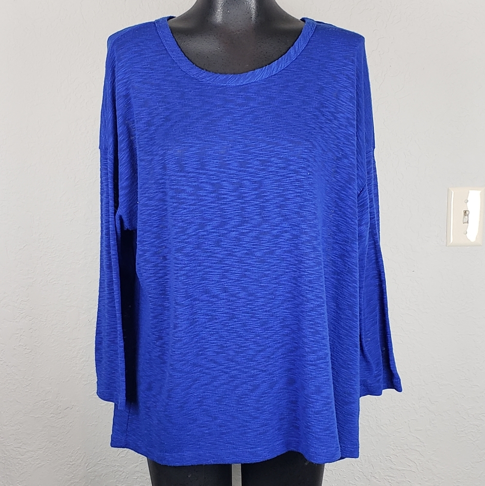 Cato Blue Sweater with Partial Lace Back